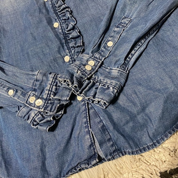 Frame Chambray Ruffle Shirt - Picture 14 of 14